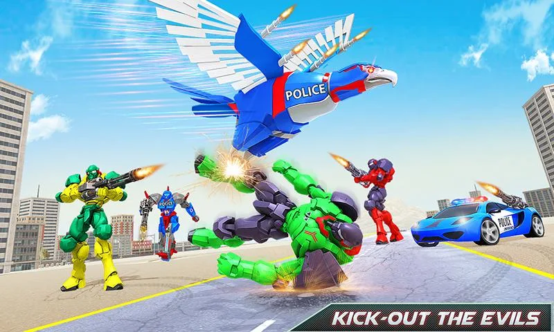 Flying Eagle Robot Car Games Captura de pantalla 0