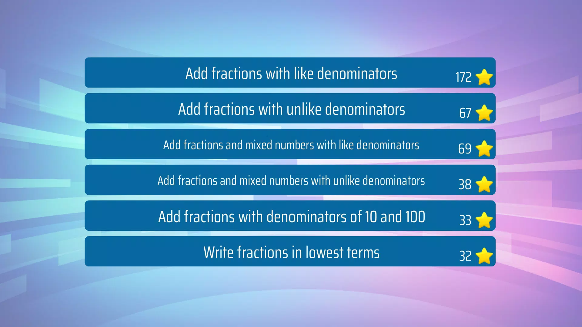 Adding Fractions Math Game Screenshot 0