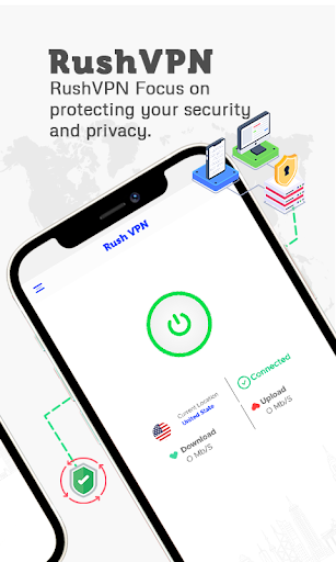 Rush VPN - Secure and Fast VPN ဖန်သားပြင်ဓာတ်ပုံ 0