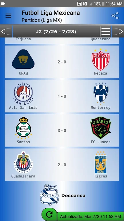 SoccerLair Mexican Leagues ภาพหน้าจอ 2