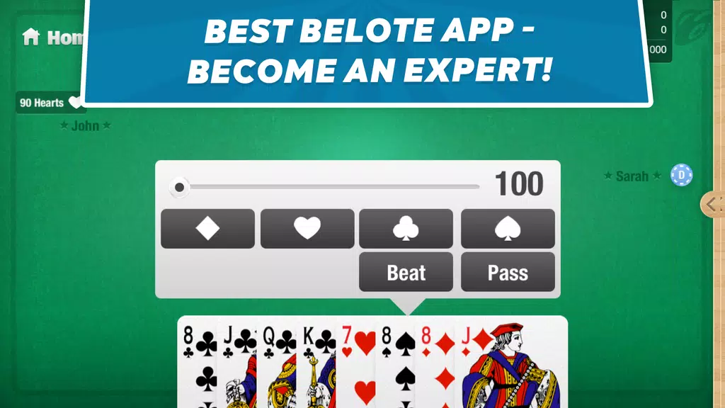 Belote Coinche - card game Ảnh chụp màn hình 0