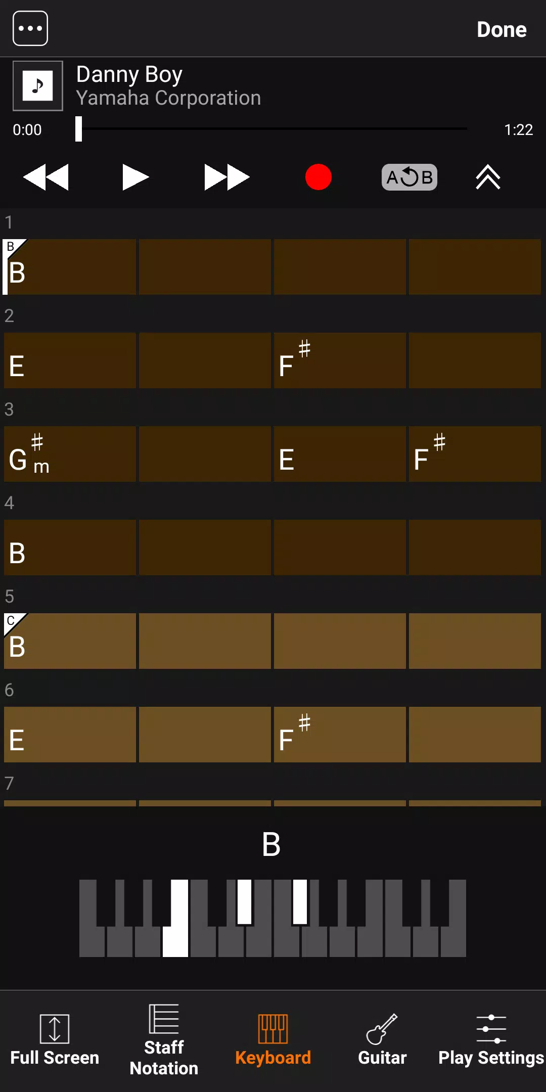 Chord Tracker Screenshot 1