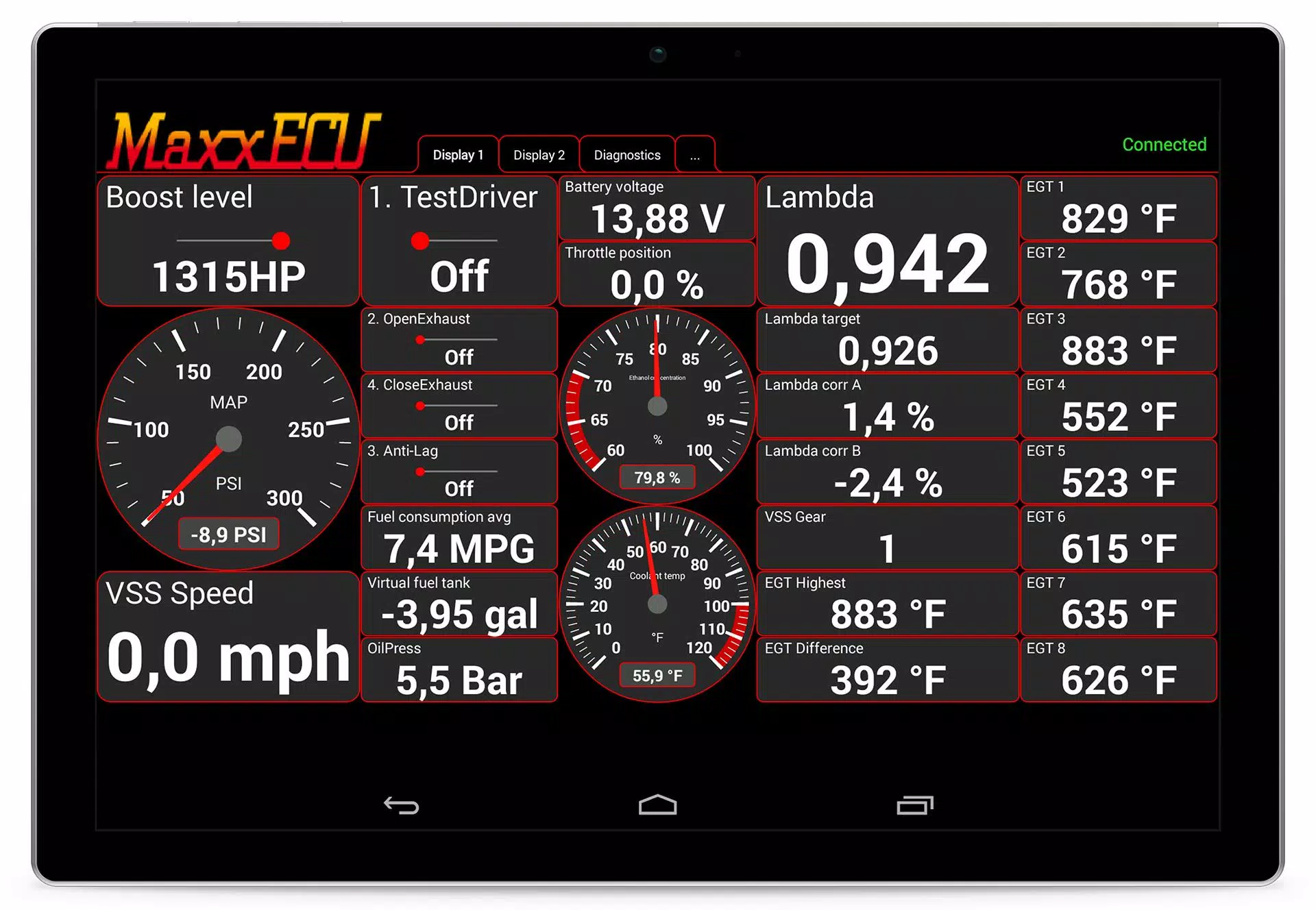 MaxxECU MDash 螢幕截圖 2