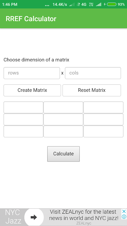 RREF Calculator Capture d'écran 1