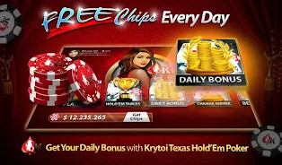 Krytoi Texas HoldEm Poker Ảnh chụp màn hình 0