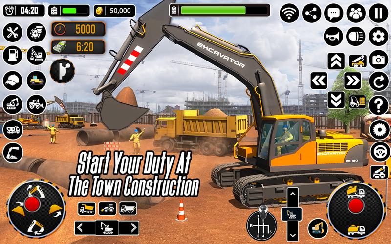 City Heavy Excavator Crane 3D Captura de tela 3