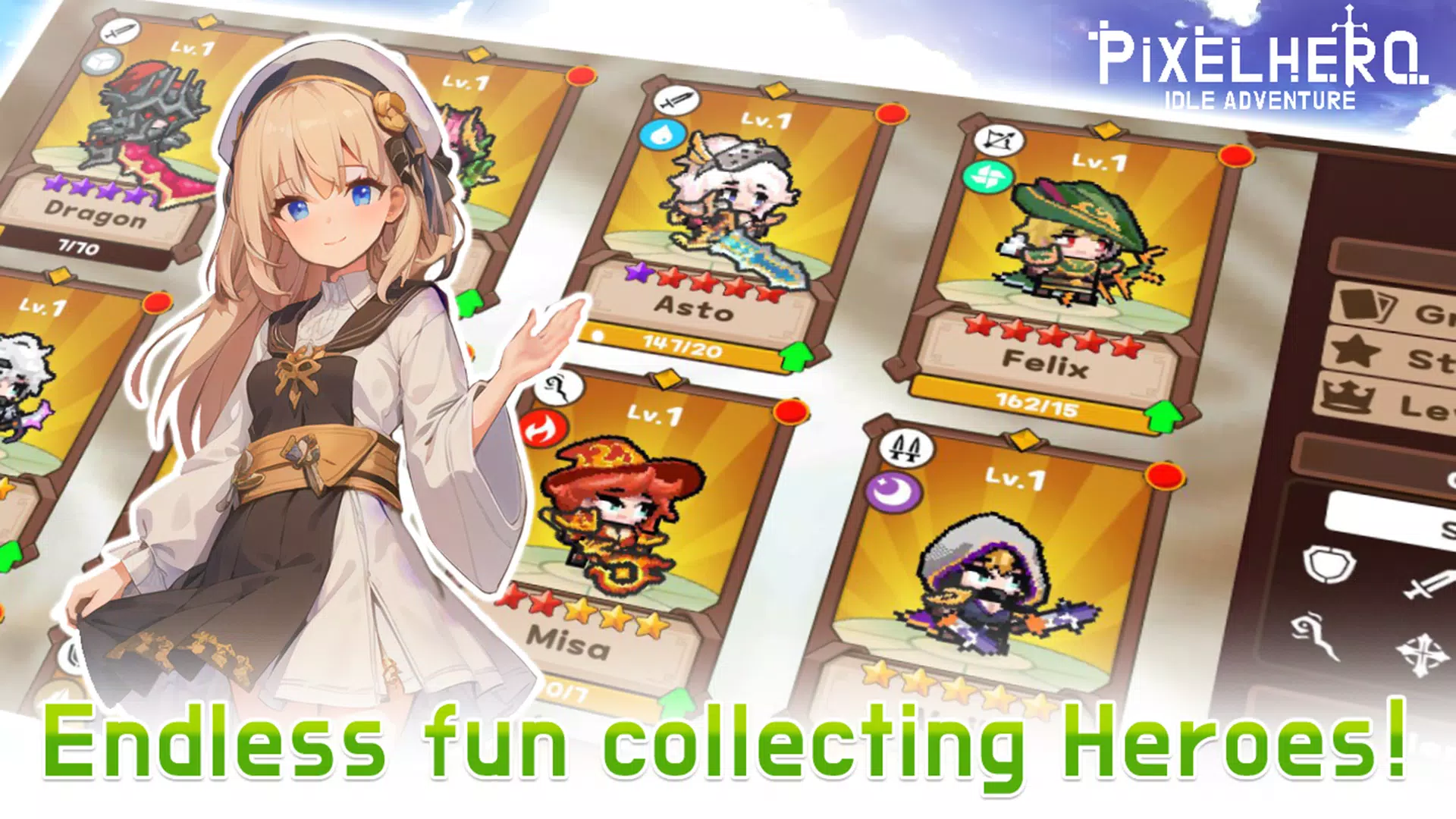 Pixel Heroes Idle Zrzut ekranu 1