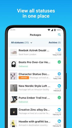 Package Tracker - pkge Mobile Screenshot 1