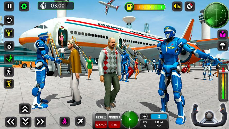Robot Pilot Airplane Games 3D Zrzut ekranu 0