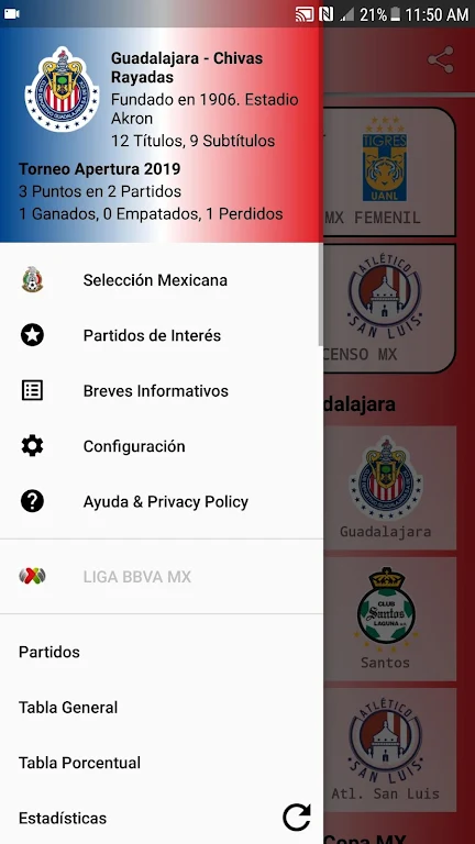 SoccerLair Mexican Leagues ภาพหน้าจอ 0