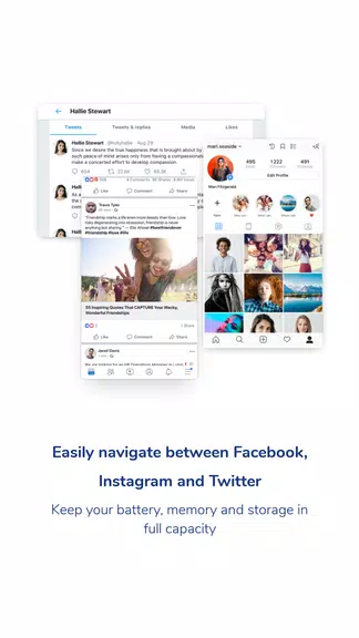 Social One - Facebook, Instagr 螢幕截圖 1