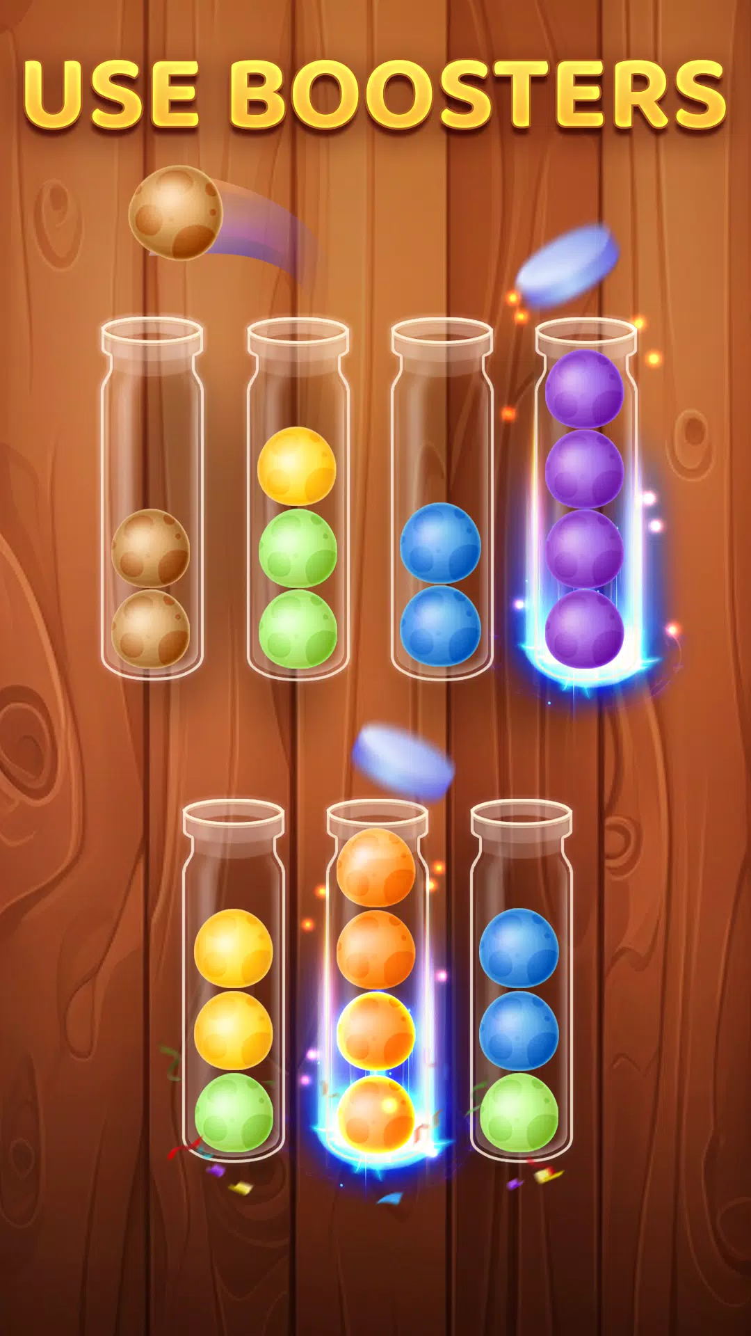 Color Ball Sort Wooden Puzzle Screenshot 3