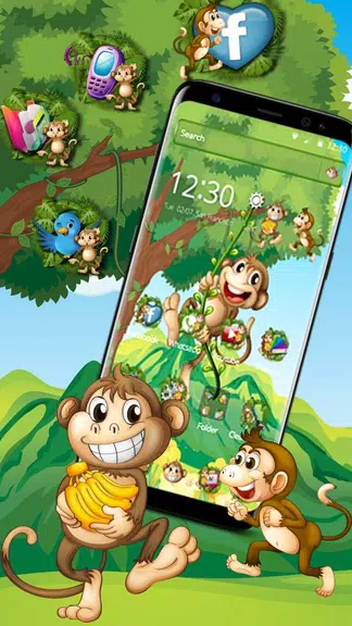 The Cute Cartoon Monkey Theme应用截图第1张