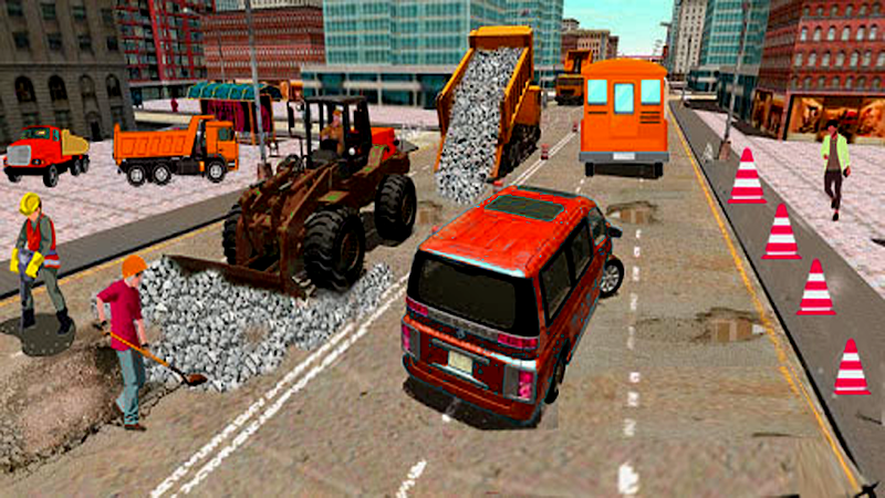 Highway road construction game Tangkapan skrin 1