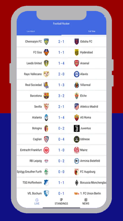 Schermata FootyBite app 0