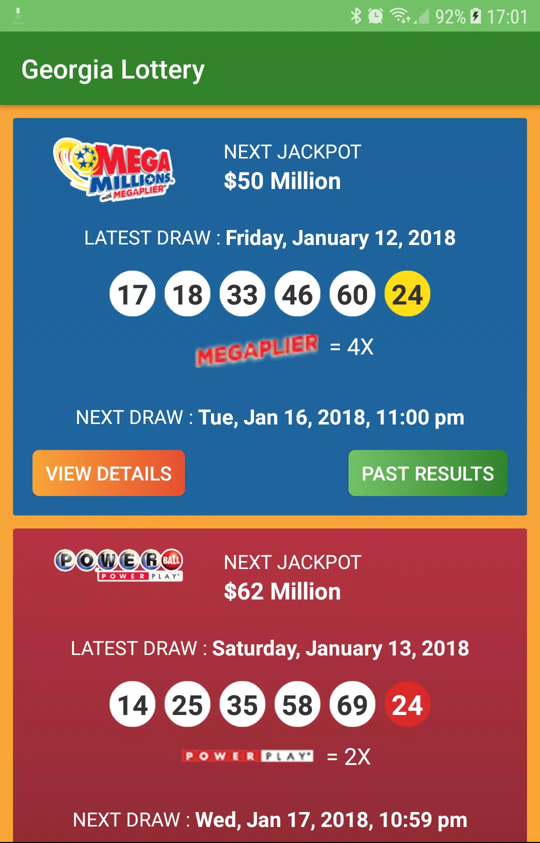 Georgia Lottery Results スクリーンショット 2