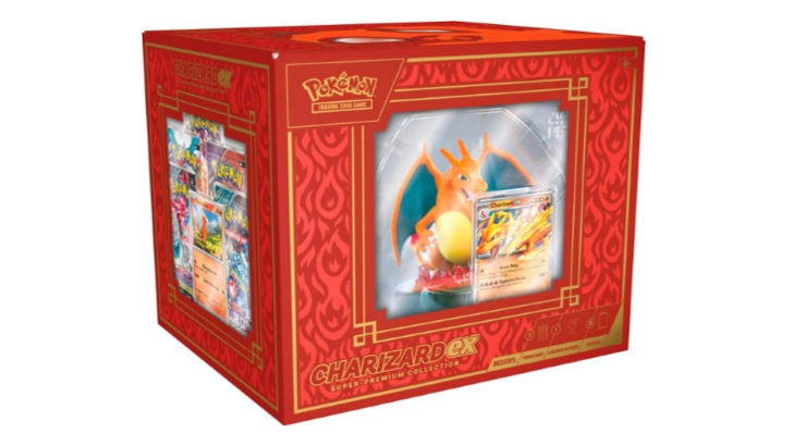 Pokémon TCG Charizard -Statue, mit der Ihre bevorzugte Karte zur Vorbestellung angezeigt wird