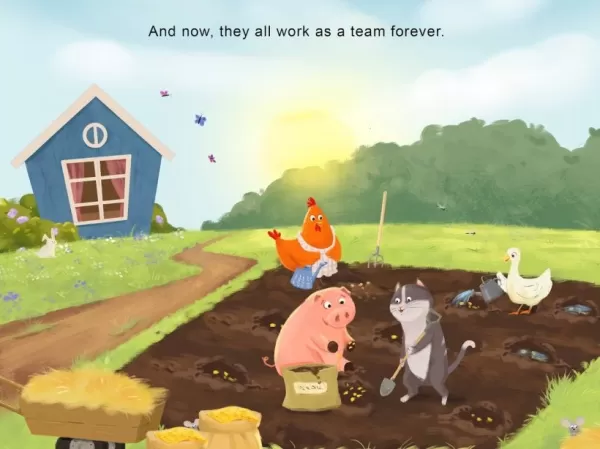 animals doing work on a farm