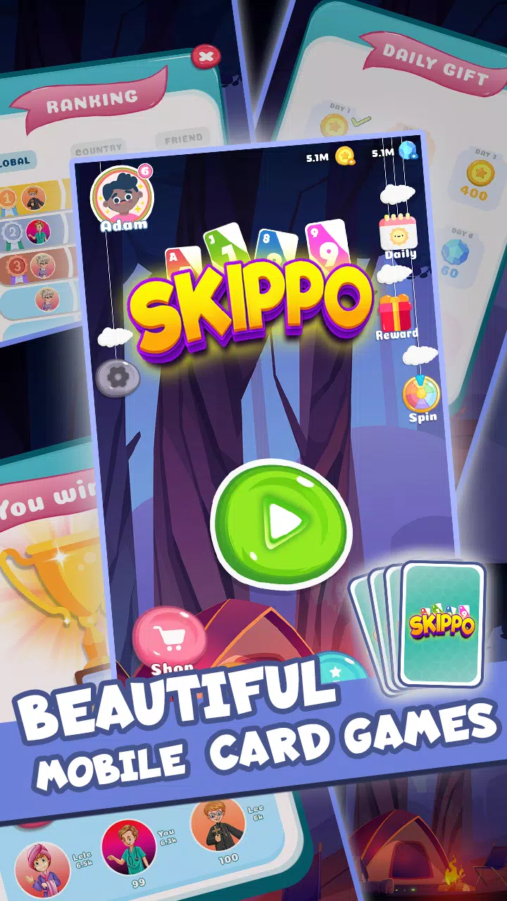 Skippo - Card Games Скриншот 1