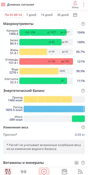 Калькулятор калорий МЗР ဖန်သားပြင်ဓာတ်ပုံ 1