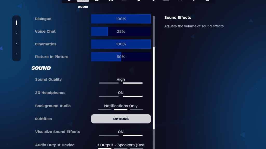 Fortnite Audio Settings