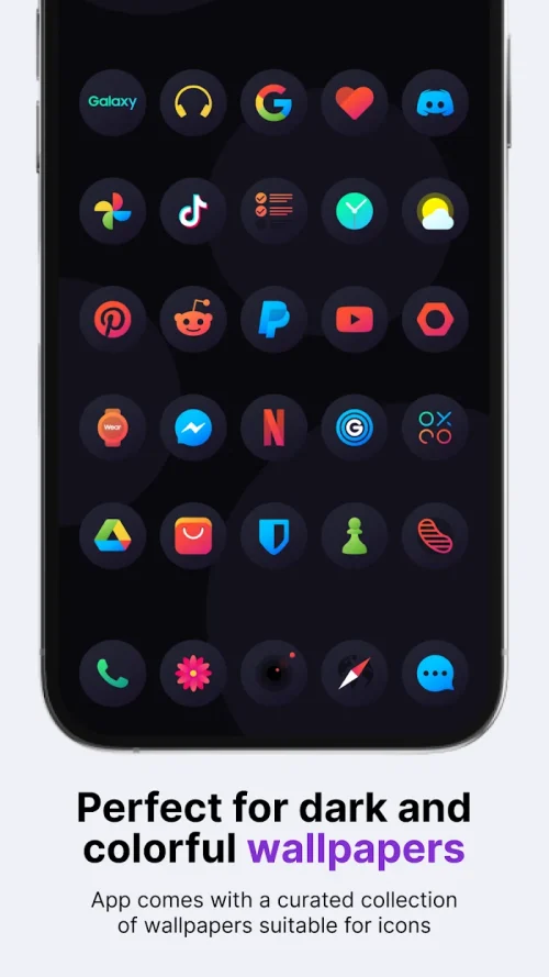 Schermata Hera Dark: Circle Icon Pack 1