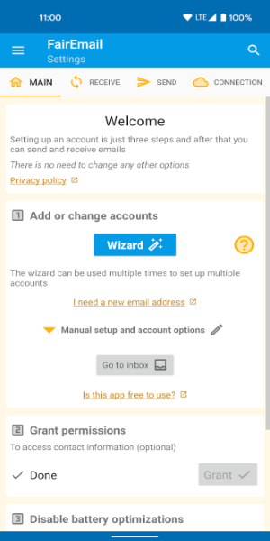 FairEmail, privacy aware email Captura de tela 0