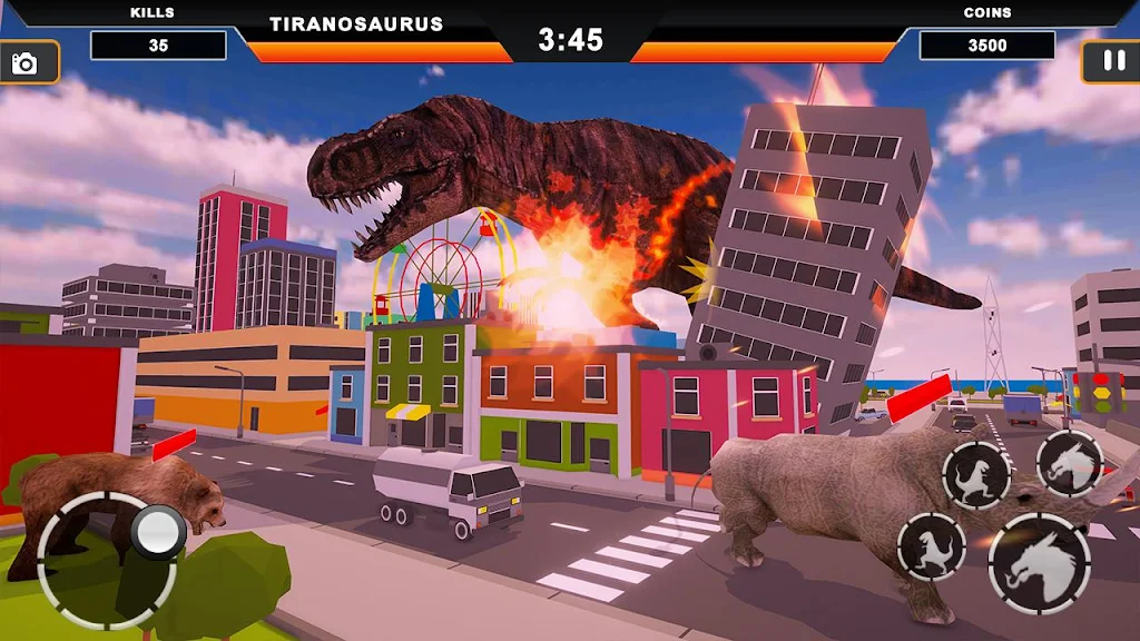 Dinosaur Rampage: Dino City Rampage Simulator Captura de pantalla 1