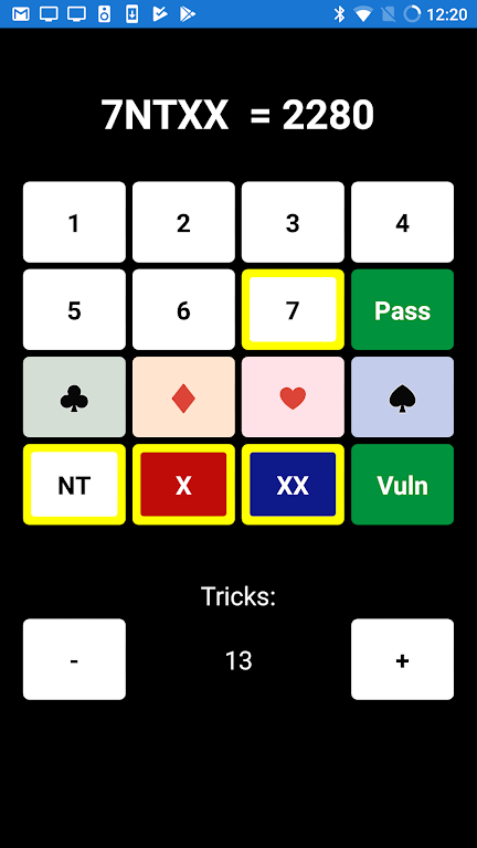 Bridge Scoring Helper Zrzut ekranu 1