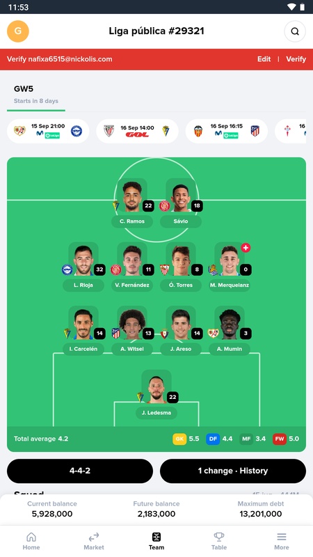 Schermata Bemanager: Fantasy Football 1