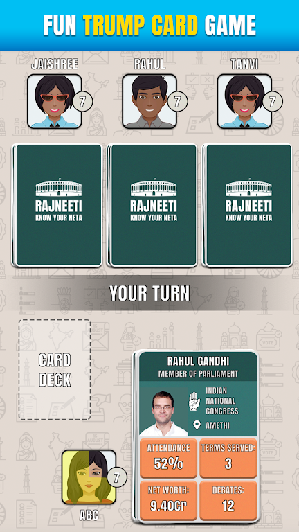 Rajneeti - Trump Card Game Captura de pantalla 0