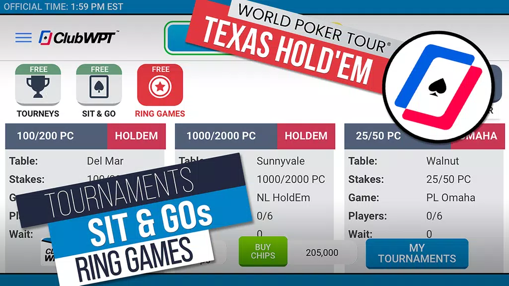 ClubWPT: Free Poker, Casino Ekran Görüntüsü 1