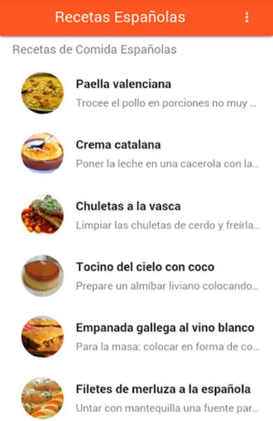 Recetas Españolas ภาพหน้าจอ 1