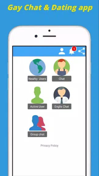 Gay Chat App & Gay Dating App Tangkapan skrin 0