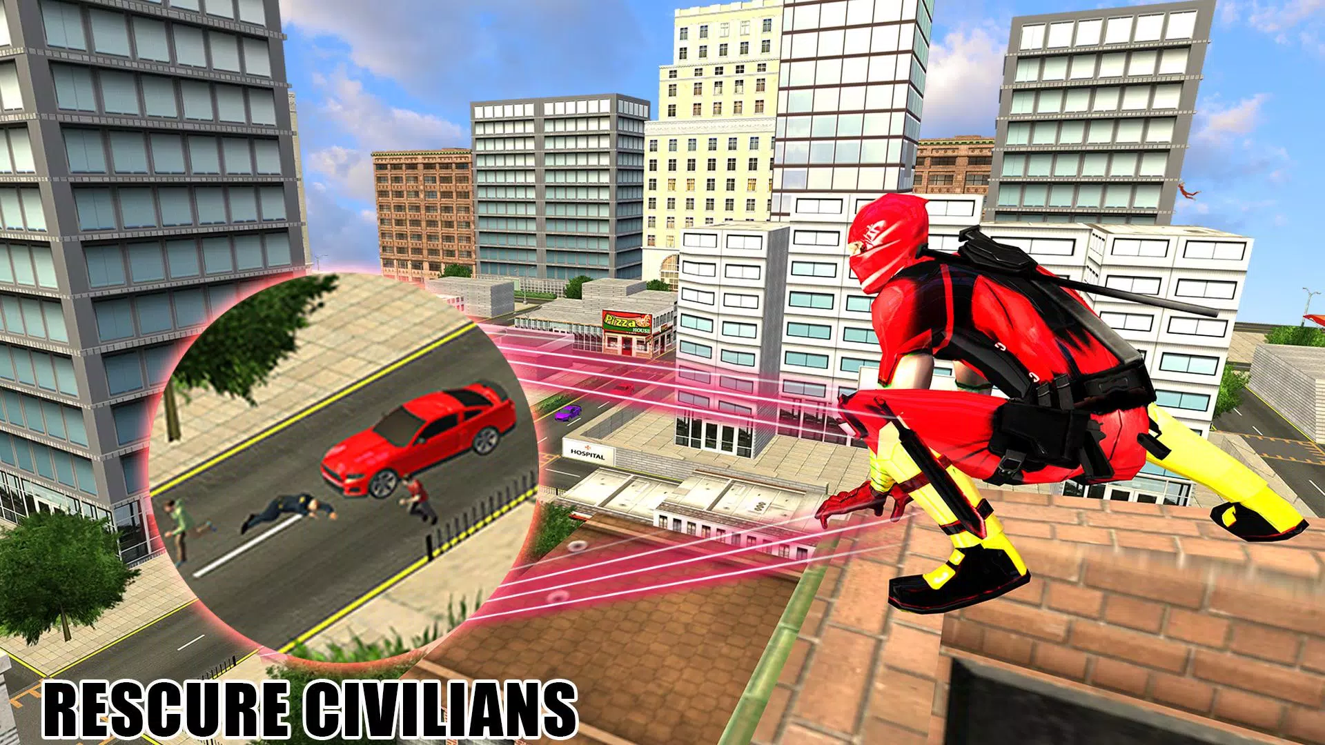 Flying Ninja Hero Crime Chase 螢幕截圖 3