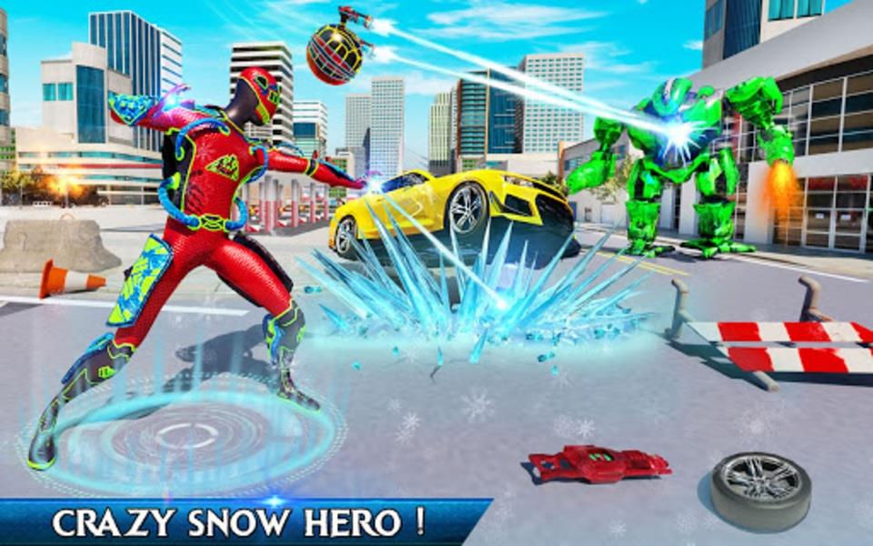 Snow Ball Robot Bike Games Tangkapan skrin 0