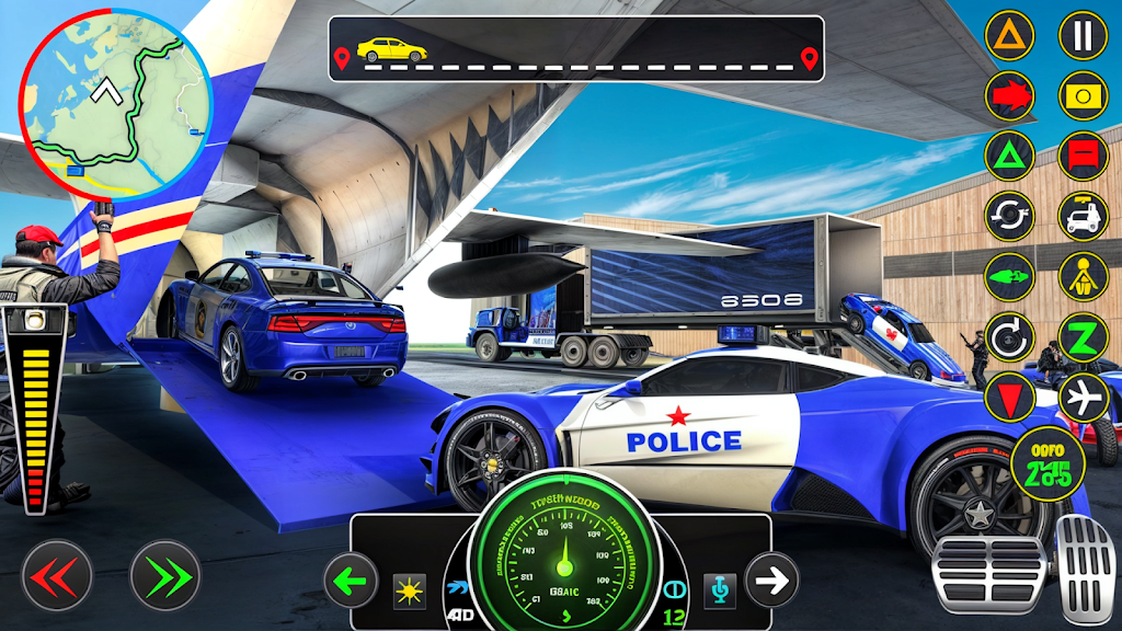 Police Muscle Car Cargo Plane Screenshot 0