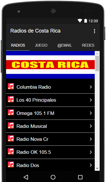 Radios Emisoras de Costa Rica FM AM en Vivo Gratis 螢幕截圖 0