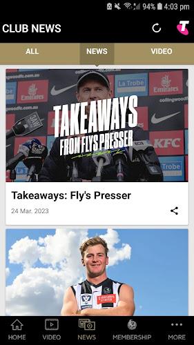 Collingwood Official App Schermafbeelding 1