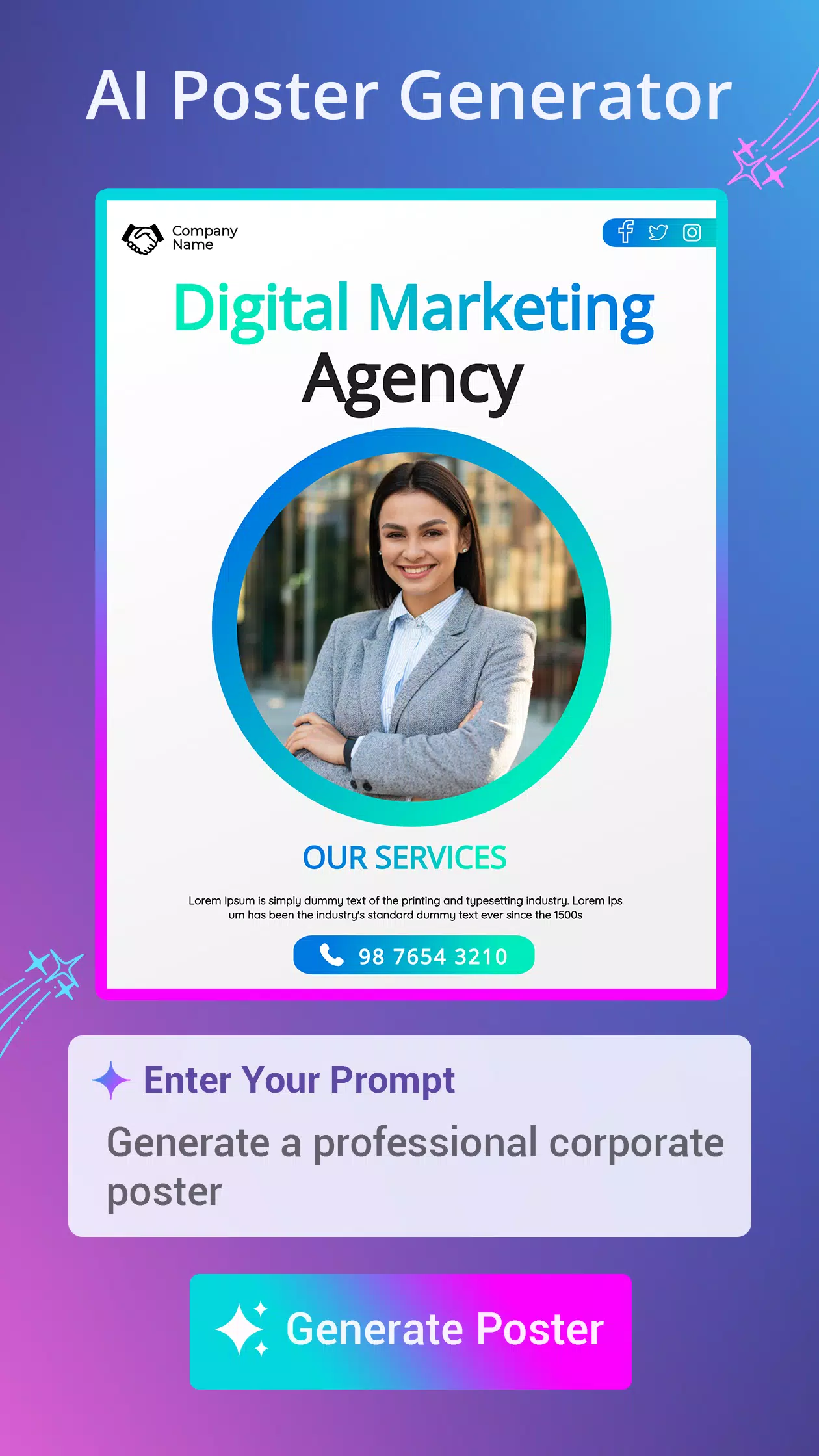 Poster Maker AI flyer maker Ảnh chụp màn hình 1