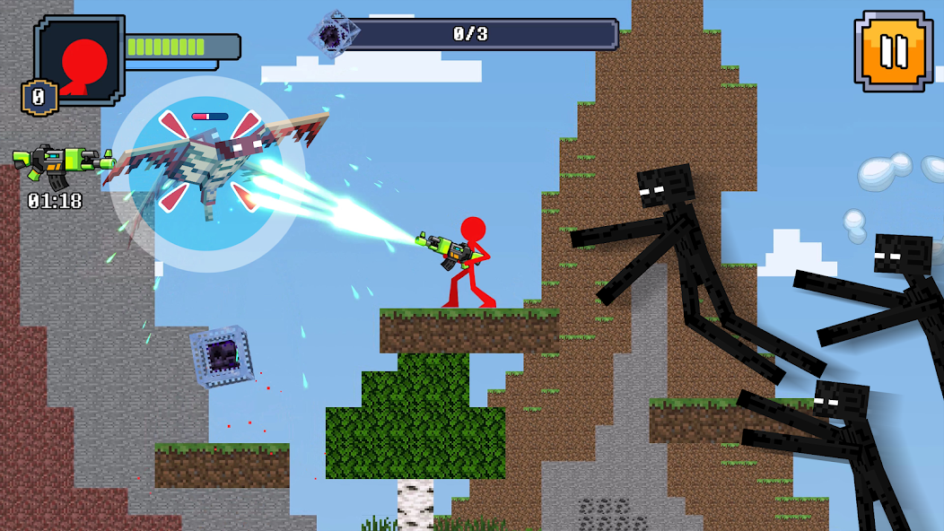 Red Stickman in Craft World Mod 螢幕截圖 0