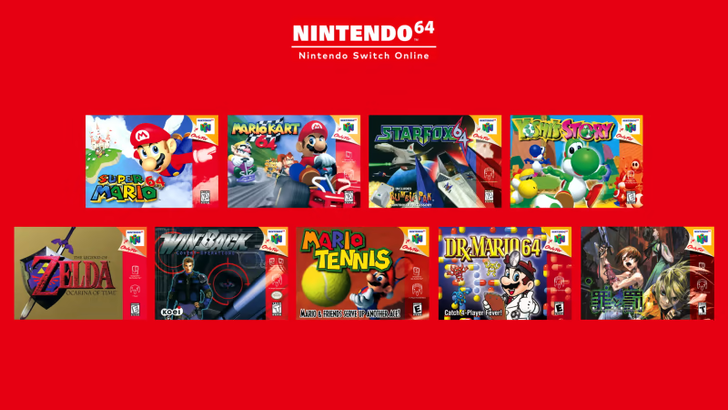 Nintendo Switch Online N64 游戏列表