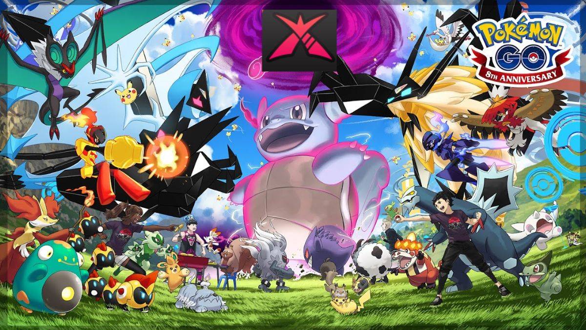 Pokemon Go 8th Anniversary Artwork ที่มี Wartortle ยักษ์พร้อมสัญลักษณ์ Dynamax เพิ่ม