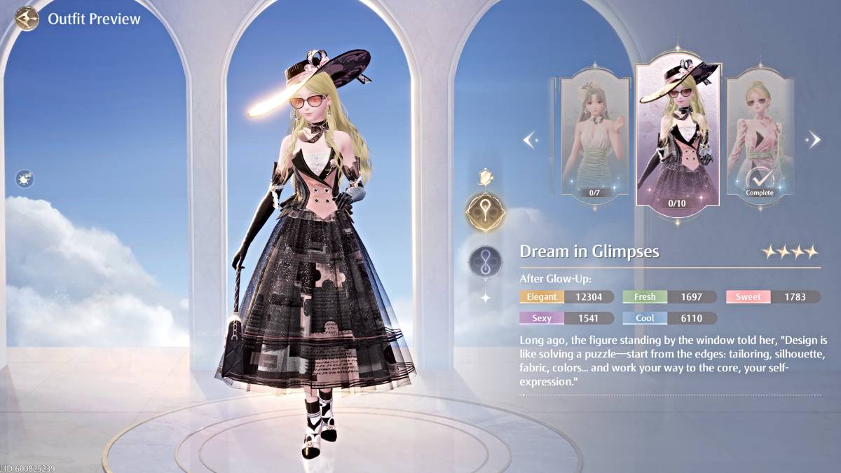 Dream in Glimpses outfit in Infinity Nikki