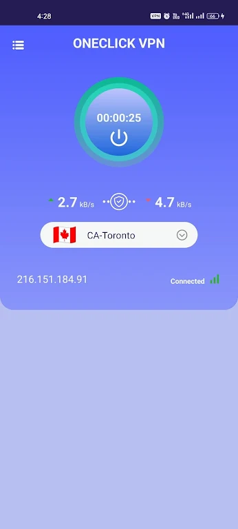 OneClick VPN - Turbo VPN App Captura de pantalla 2