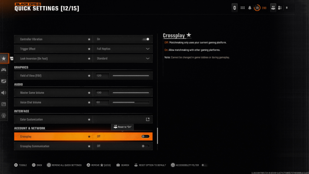 Crossplay Setting in Black Ops 6