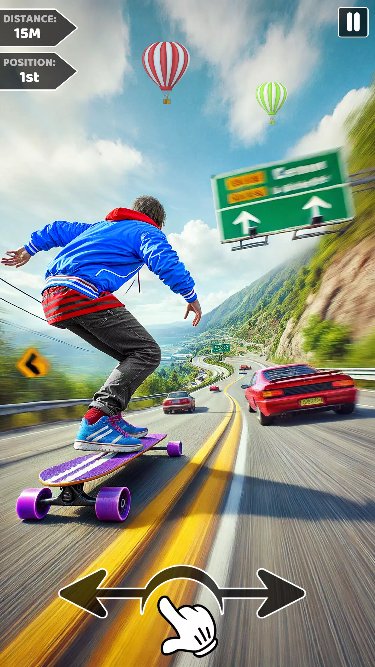 Downhill Skateboarding Game Schermafbeelding 0