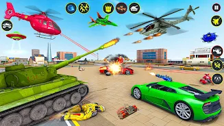 Helicopter Robot Car Game 3d Tangkapan skrin 0