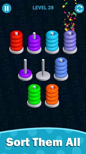 Stacolor: Hoop Stack Ring Game 스크린샷 1