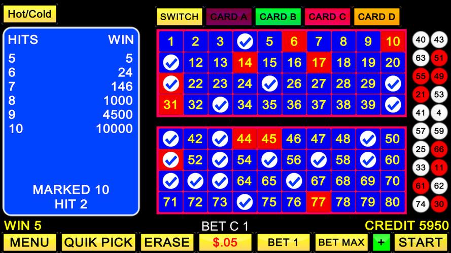 Keno 4 Card स्क्रीनशॉट 3